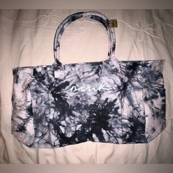 VS Pink Tie Dye Swirl Zip XL Tote Bag - Picture 2 of 10